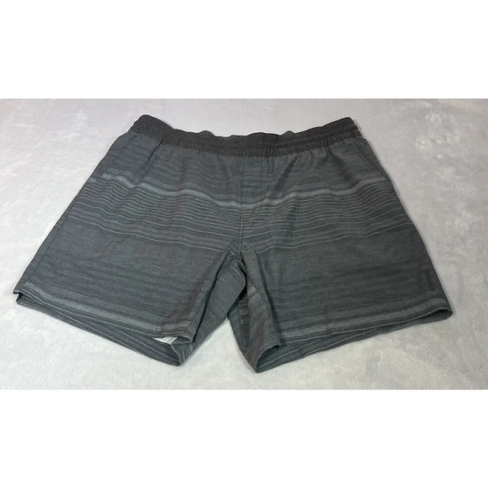prAna Shorts Mens‎ XXL Charcoal Gray Striped Slope Short Outdoors Hiking Stretch